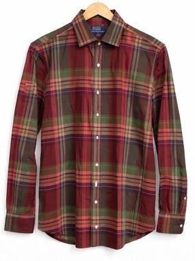 Ralph Lauren Red and Green Plaid Button-Down Shirt